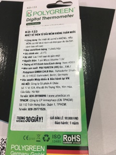 NHIỆT KẾ ĐIỆN TỬ ĐẦU MỀM POLYGREEN