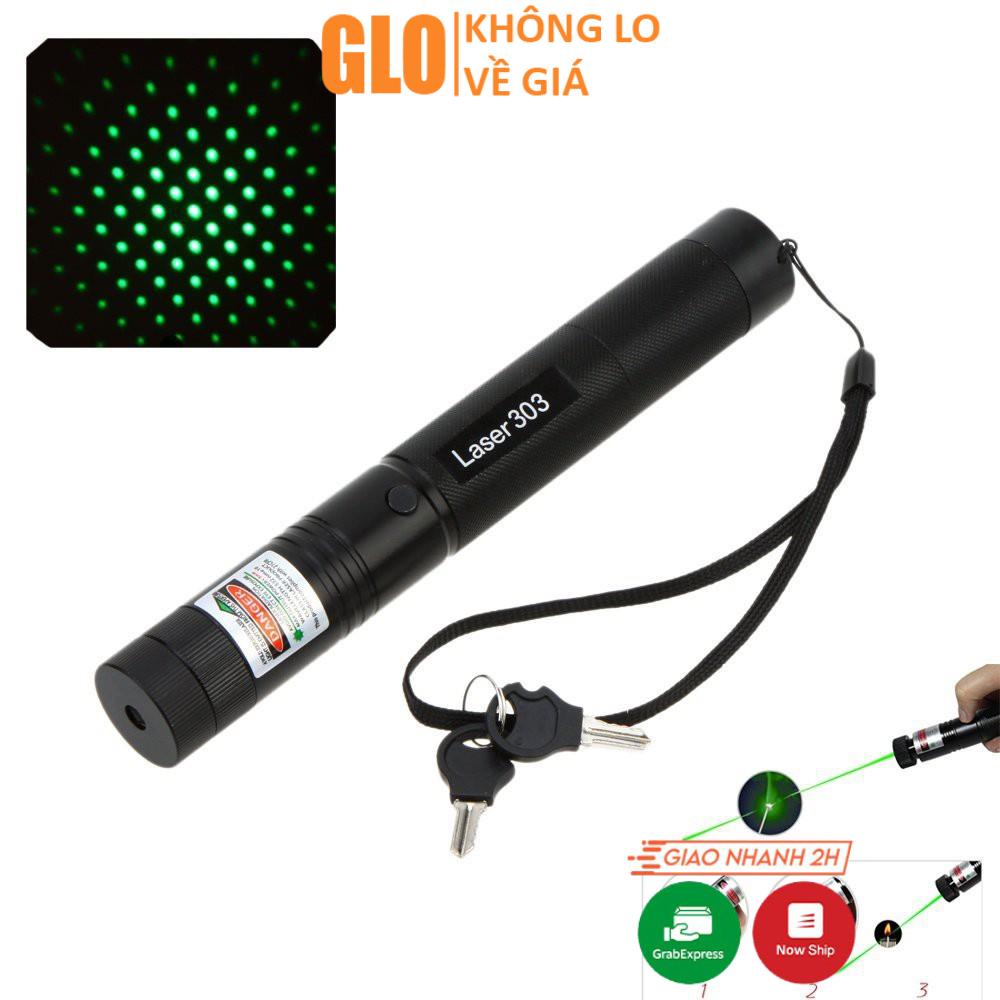 Đèn Pin Laser 303 Ánh Sáng Xanh Lá Chiếu Xa Cực Mạnh