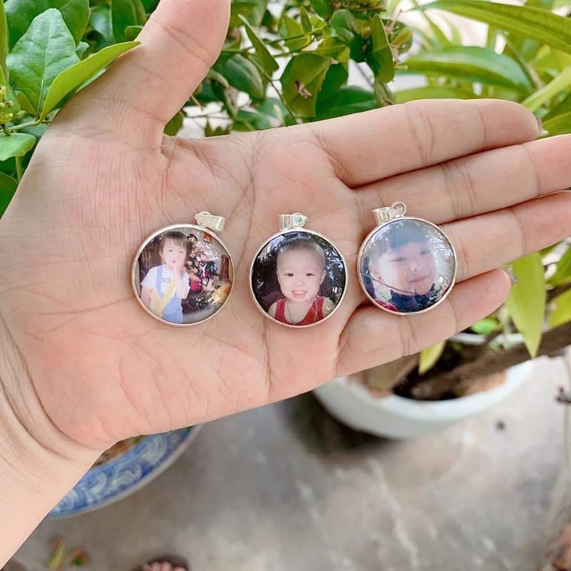 Mặt dây chuyền bạc in ảnh theo yêu cầu