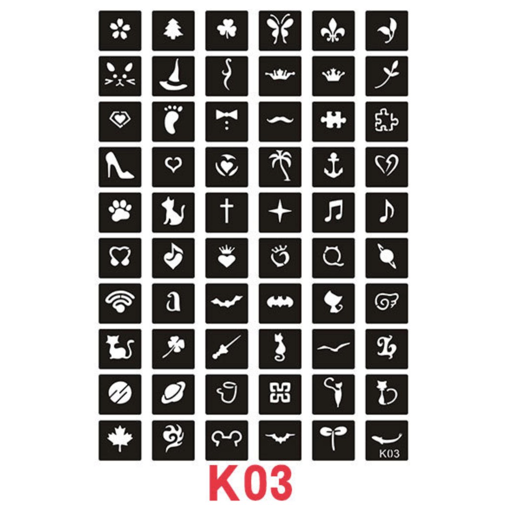 Khuôn xăm mã K03 các hình nhỏ siêu đẹp