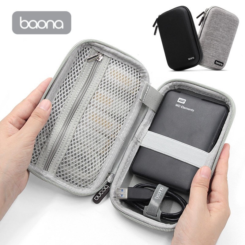 Hộp phụ kiện BAONA bảo vệ ổ cứng di động 2.5 inch, pin dự phòng 20.000 mah phom cứng chống sốc F010 F006