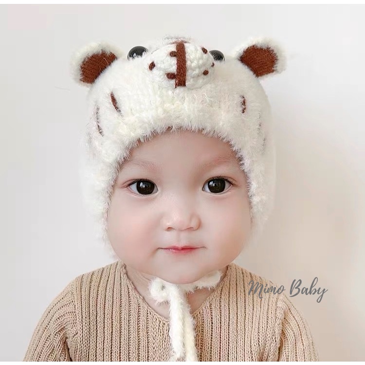 Mũ nón len lông mùa đông hình chú hổ dễ thương cho bé ML193 Mimo Baby
