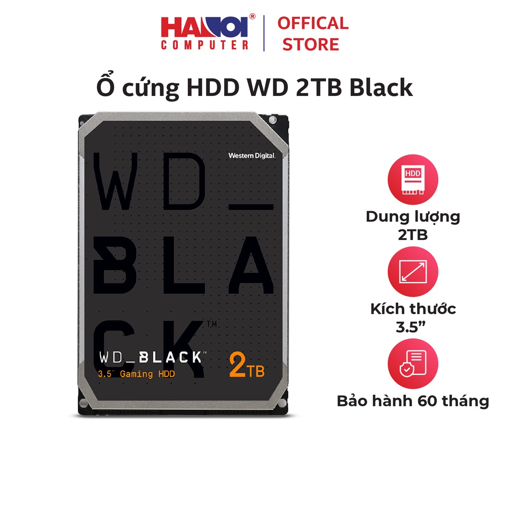 Ổ cứng HDD WD 1TB/ 2TB Black 3.5 inch, 7200RPM, SATA, 64MB Cache (WD2003FZEX)