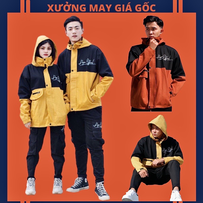 (Giá Xưởng) ABC Áo Khoác Kaki Cam Bomber Jacket (2Lớp) Siêu Đẹp (Video,Hình Thật)