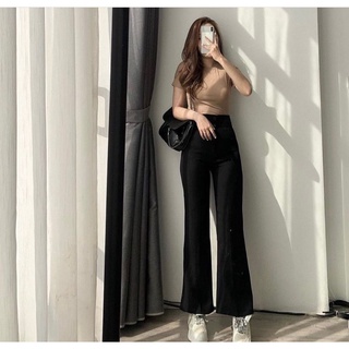 QUẦN ỐNG LOE LƯNG CAO 2 NÚT