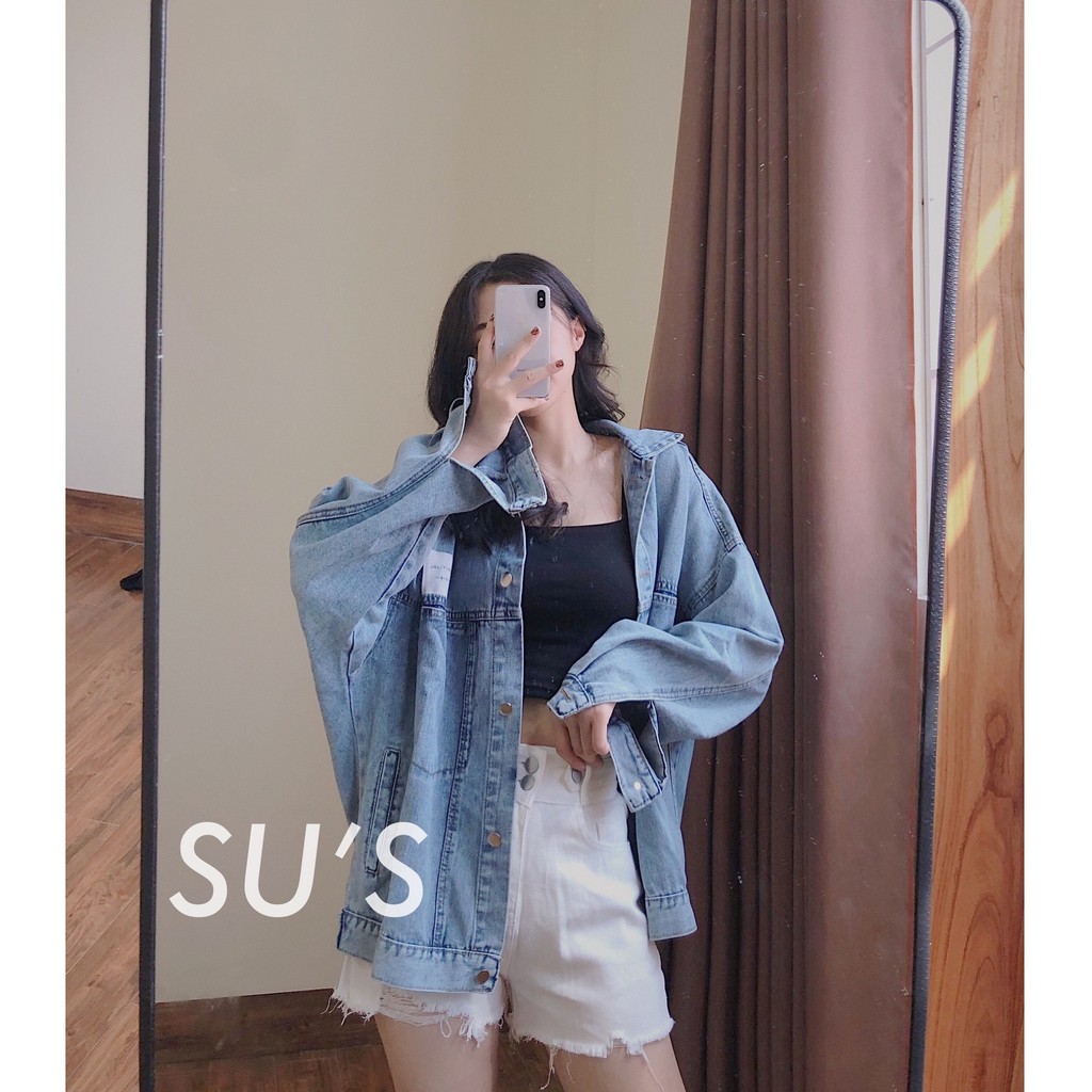 Áo khoác jeans trơn oversize tag vải A1905 SUSTORE