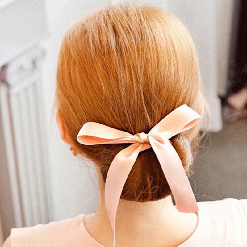 Thanh Búi Tóc Nơ Duy Băng Xinh Xắn Dễ Thương Phong Cách Thời Trang Hàn Quốc.