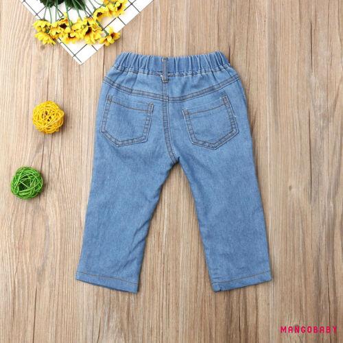 Quần Jeans Dài Lưng Thun Cho Bé Gái