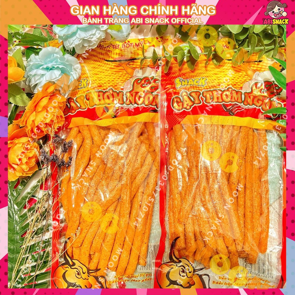 Snack gậy thơm ngon Snack đuôi bò gói SIÊU TO 3K gói tận 303g-ăn vặt Việt Nam Moon Snack Food