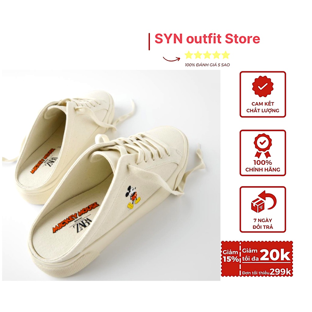 Giày Zara Mickey Slip - On - Now Available chuẩn a.u.t.h { Free Ship }
