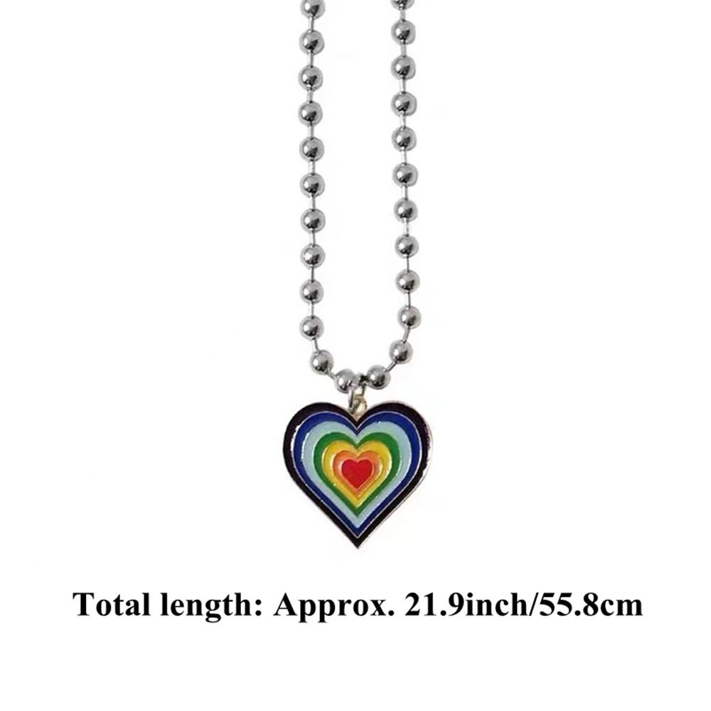 Vòng cổ Mặt Trái Tim Màu Cầu Vồng Thời Trang Dành Cho Nữ