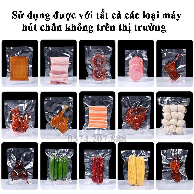 Túi hút chân không thực phẩm túi một mặt nhám 15 x 20cm dùng cho máy hút chân không [100 túi ]