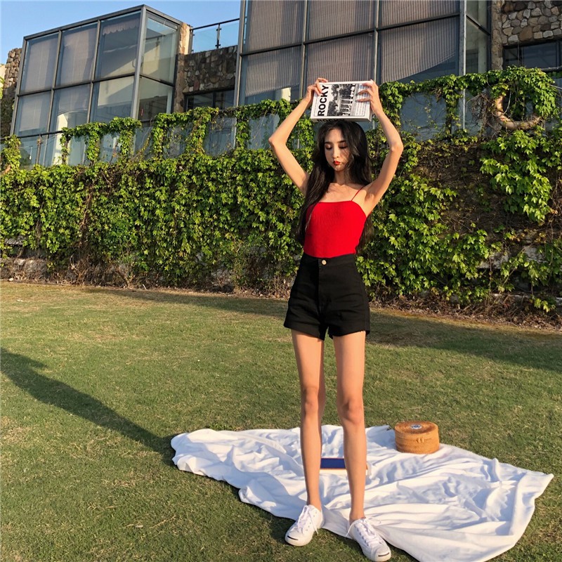 QUẦN SHORT DENIM ÔM LƯNG CAO