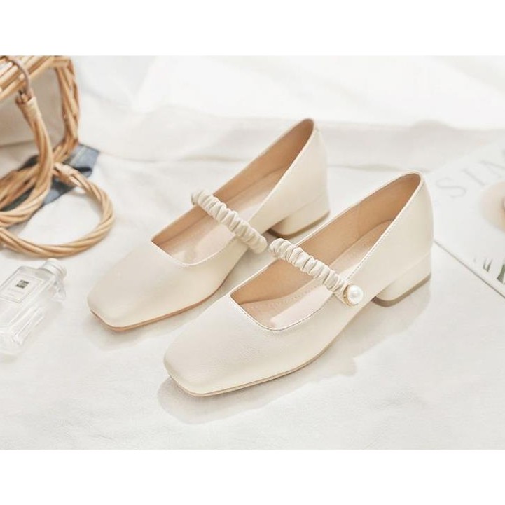 [SẴN] GIày búp bê quai nhún đính ngọc nữ tính G048 | BigBuy360 - bigbuy360.vn