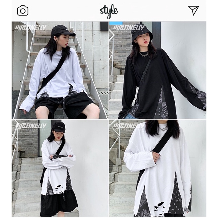 Áo phông dài tay nelly phong cách unisex Aimee closet