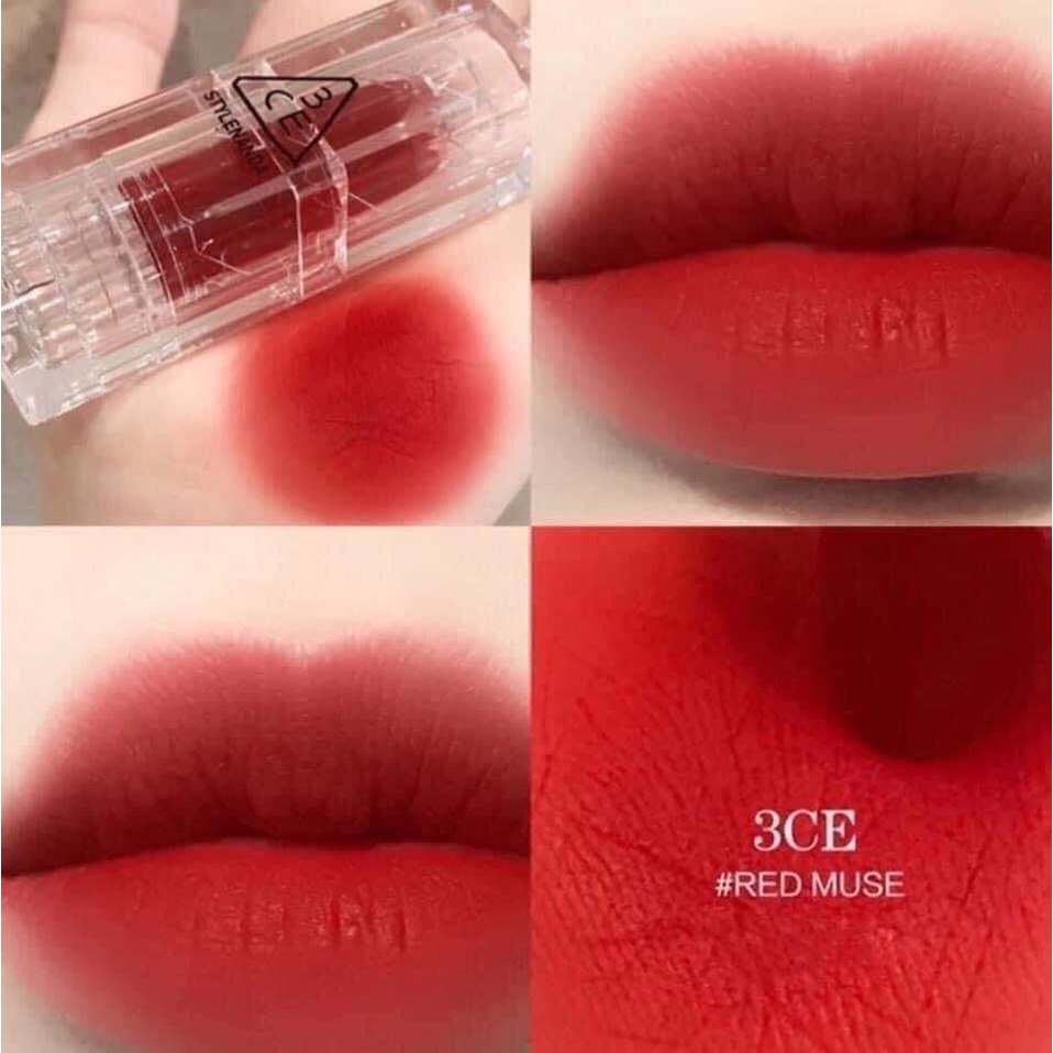 Son 3CE  Soft Matte Lipstick vỏ trong Red muse (Đỏ Cam)