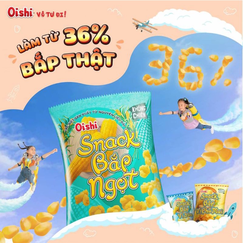 Bim Bim quốc dân Oishi To chà bá mix Các Vị 75g (giao ngẫu nhiên)