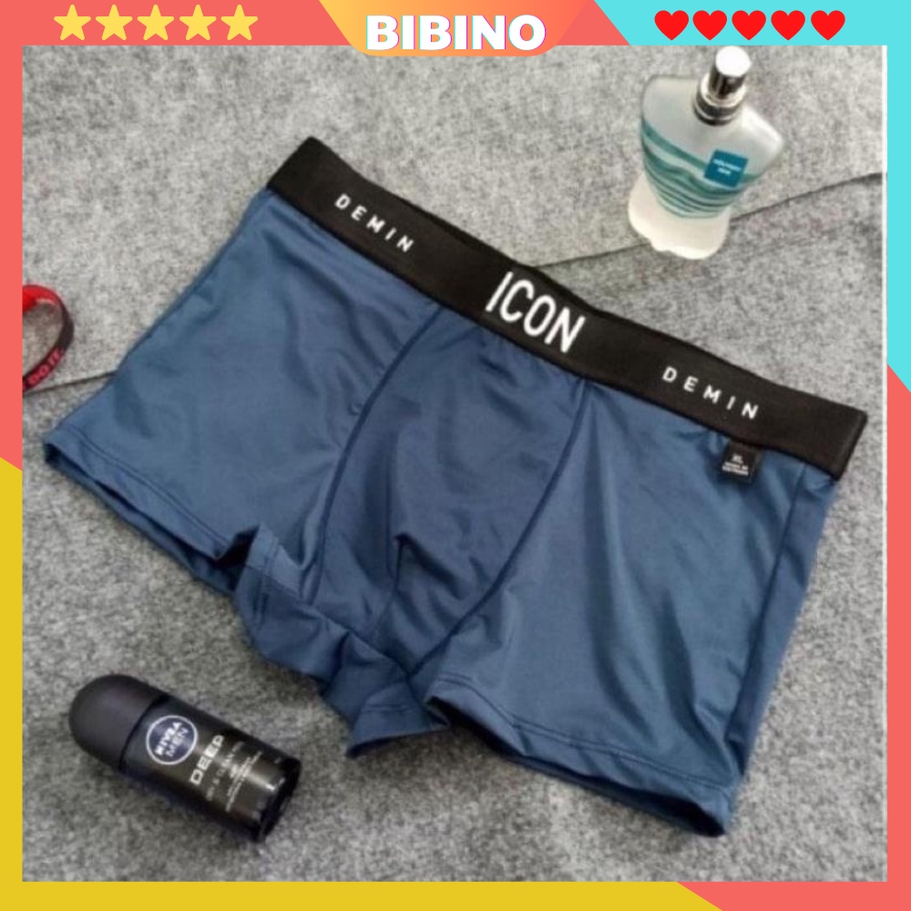 Quần lót nam cao cấp thun lạnh boxer thông hơi thoáng khí vải thun cotton mềm mịn co dãn bốn chiều cạp to ICON BIBINO