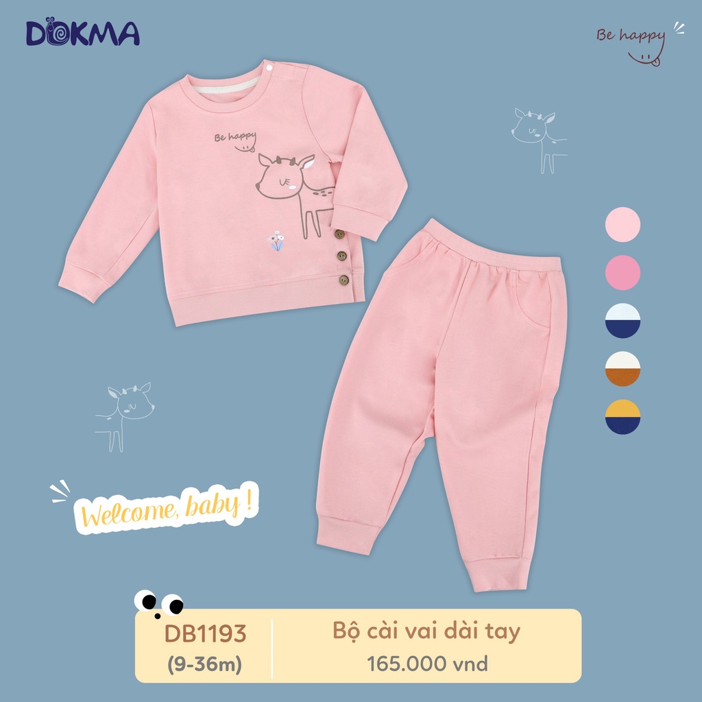 Dokma - Bộ cổ tròn dài tay chất siêu đẹp cho bé 9-36m DB1193