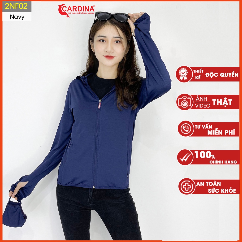 Áo Chống Nắng Nữ CARDINA 1 Lớp Chất Thun Lạnh Cao Cấp Chống Tia UV An Toàn Cho Da 2NF
