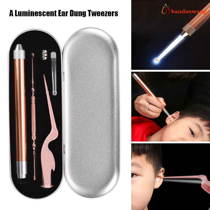 Bộ dụng cụ vệ sinh tai mũi có đèn LED sử dụng tiện lợi cho bé