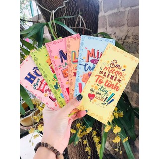 Bao lì xì tết 2023 xấp 6 cái giấy Kraft Nhật đẹp, giá rẻ (Nhiều mẫu)