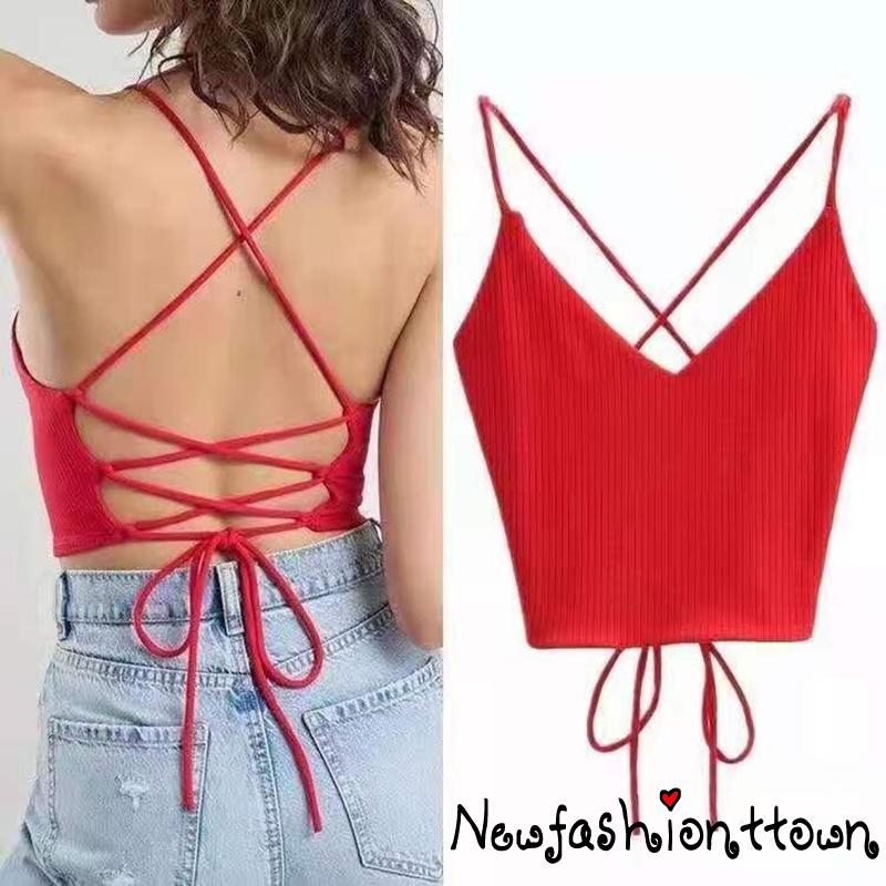 Áo Lửng Không Tay Hở Lưng Gợi Cảm Cho Nữ