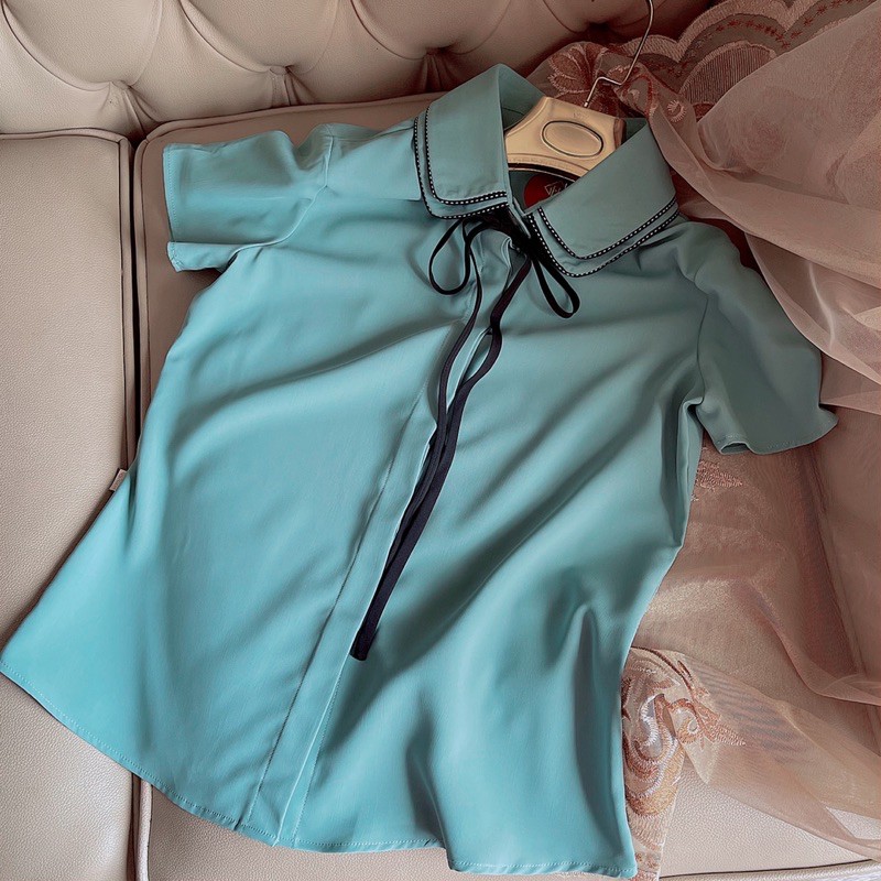 Áo cổ nơ G175 CÓ BIGSIZE 3 màu đẹp, chất vải mát kiểu dáng thời trang nữ tính - GEM Fashion