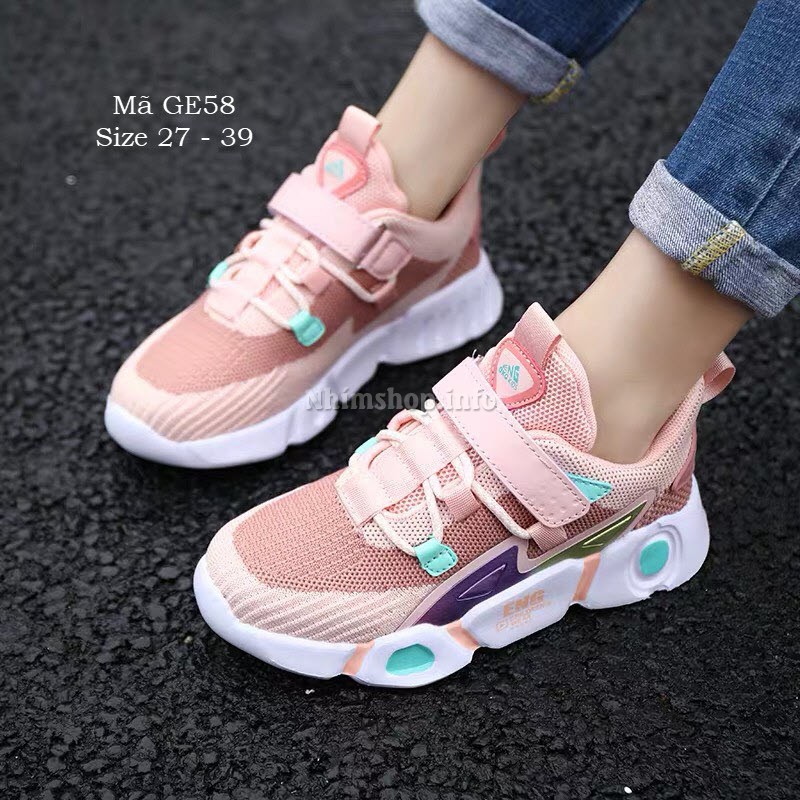 Giày bé gái 3 - 15 tuổi dáng sneaker năng động và cá tính GE58 kèm ảnh thực tế