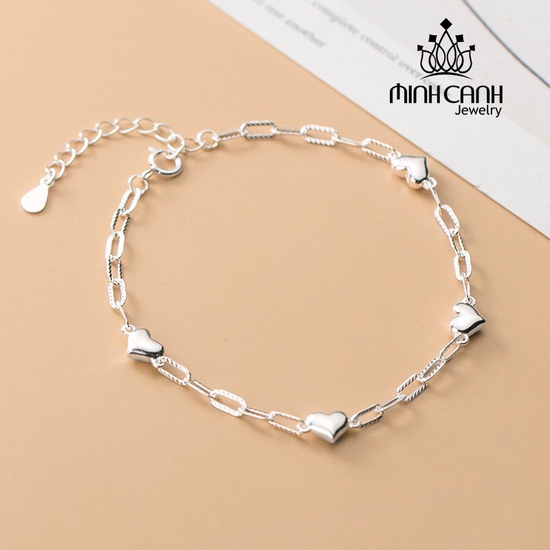 Lắc Tay Mắt Xích Trái Tim Bạc 925 - Minh Canh Jewelry