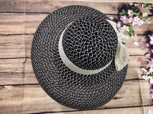 Mũ lồng đèn đầu tròn vành đại nơ ren