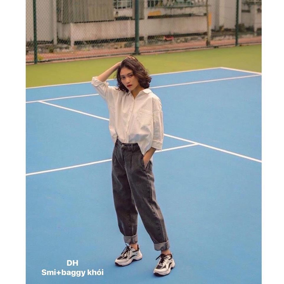 Set Baggy bò siêu đẹp + Áo Sơ mi lụa quốc dân