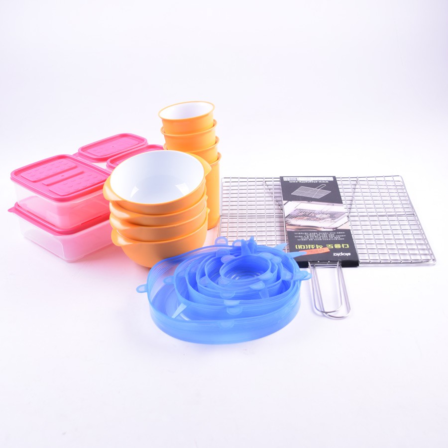 💖GIÁ SỈ💖 Trọn bộ cho nhà bếp- Combo 4 hộp lưu giữ tủ thức ăn-Bộ ly nhựa - chén nhựa cao cấp cùng nắp silicon chống bụi