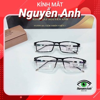 [Ảnh thật+Free ship] gọng kính cận kim loại nam nữ titan mắt tròn/vuông cho mặt to,dài,tròn... BBR 1214