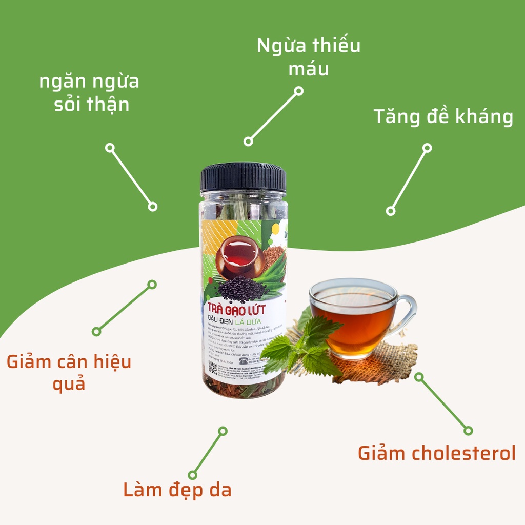 Trà gạo lứt đậu đen lá dứa Bamboo - 350g