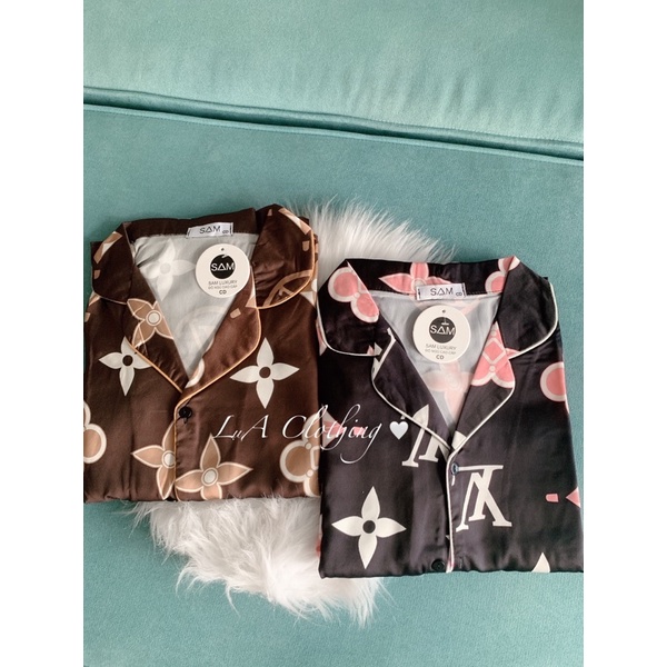 ‼️HÌNH THẬT SHOP CHỤP ‼️Pijama cánh dơi thương hiện LV sang chảnh, chất vải satin mềm mát