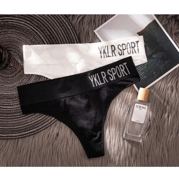 Quần Lót Nữ Cotton Sexy Kháng Khuẩn Lọt Khe phối viền chữ cá tính mã 8845