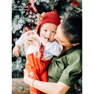 Mũ len bonnet tuần lộc cho bé