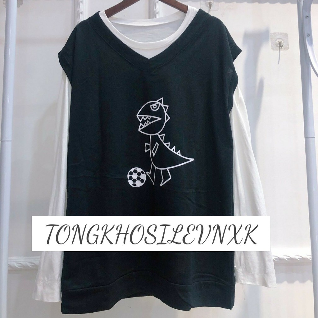SET ÁO GILE KHỦNG LONG IN HÌNH FORM RỘNG UNISEX