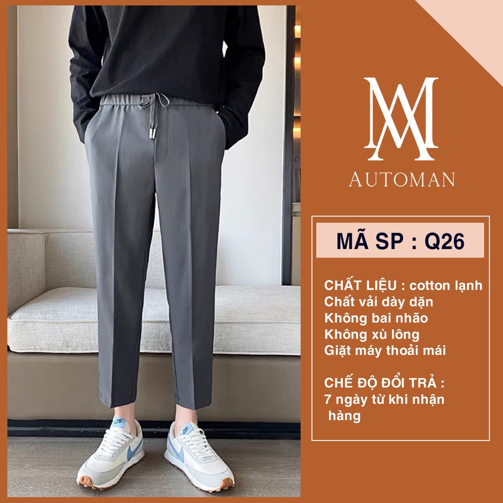 Quần tây âu ống nam đứng chất vải tuyết mưa cao  co giãn thoáng mát AUTOMAN Q28