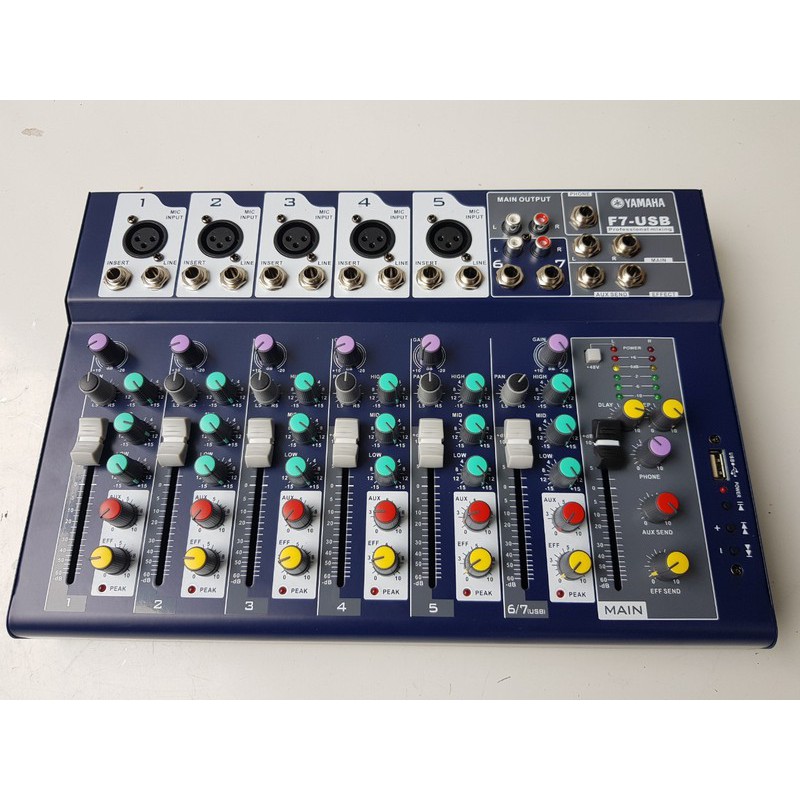 bàn trộn nhạc mixer yamaha f7 usb