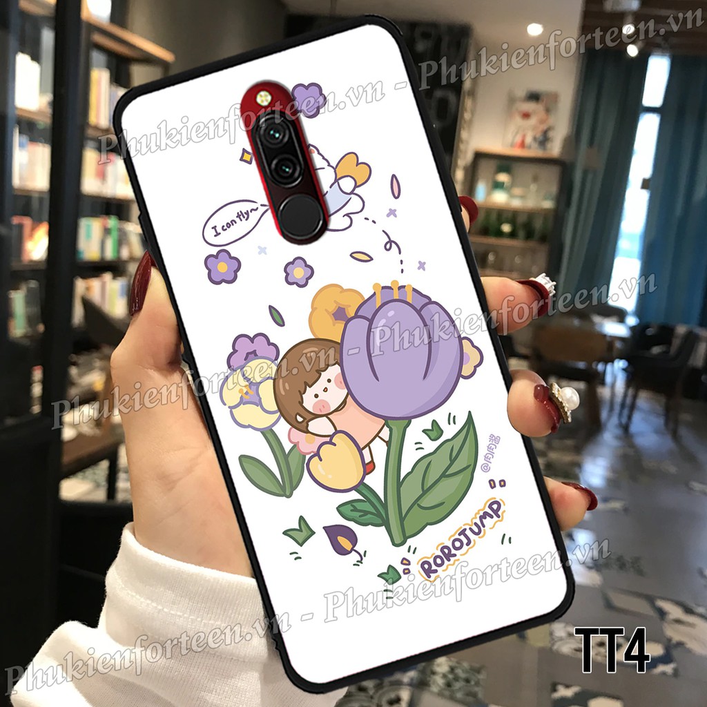 Ốp lưng Redmi 8 - Redmi 8A in hình bé gái Roro Jump tóc ngang vai siêu đáng yêu dễ thương, siêu bền.