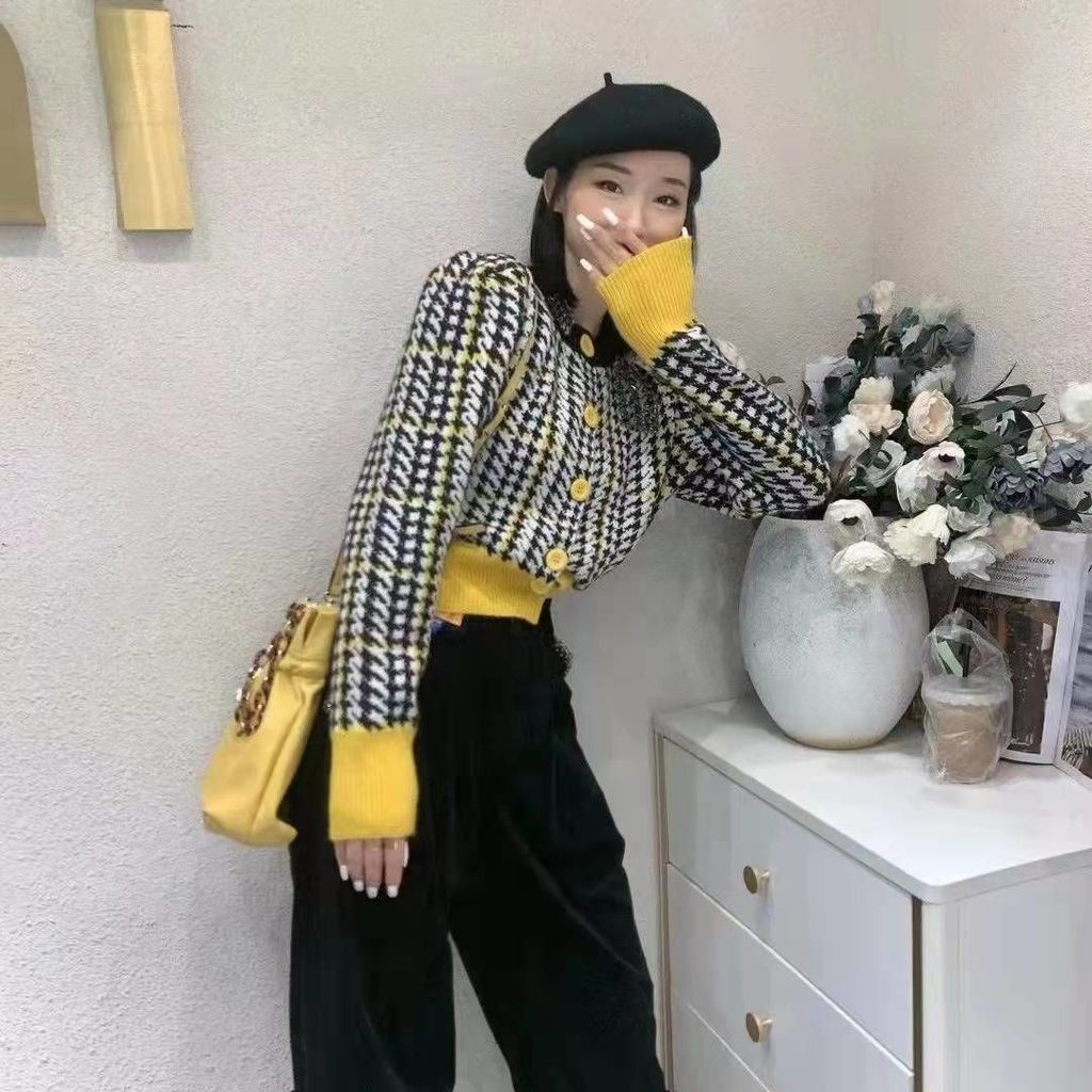 Áo Khoác Cardigan Dệt Kim Dáng Ngắn Thời Trang Thu Đông Dành Cho Nữ