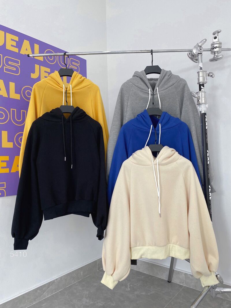 Áo hoodie nữ, áo hoodie crop trơn 5410