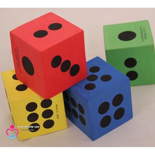 [chọn mầu] Xúc xắc xốp đặc siêu bền cỡ to 6.3cm
