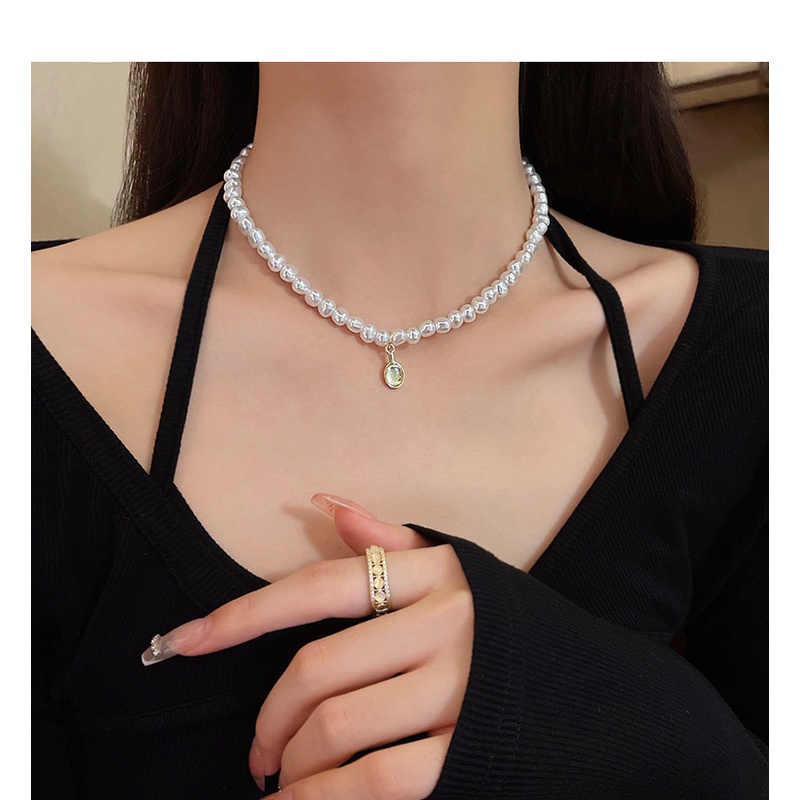 Vòng cổ Đính Ngọc Trai Hình Giọt Nước Phong Cách Baroque