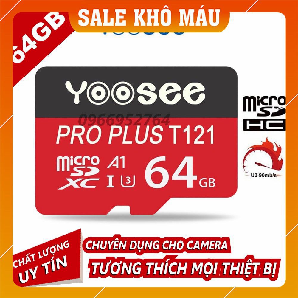 Nơi►Thẻ Nhớ MicroSD Yoosee Pro Plus 64GB U3 4K - Đỏ Cao Cấp