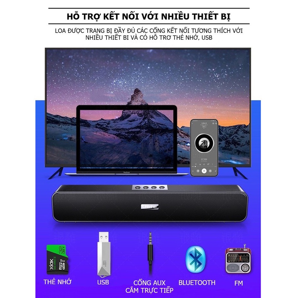 Loa bluetooth Coputa Loa máy tính laptop tivi nghe nhạc để bàn A36