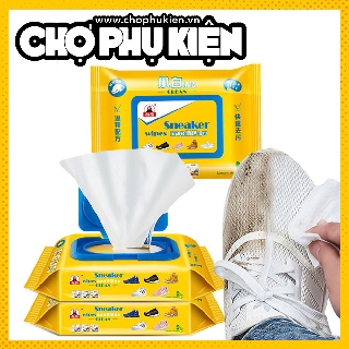 Túi 30 miếng khăn giấy lau giày trắng diệt khuẩn, chống ố, tiện lợi mọi nơi (Sneaker Wipes)