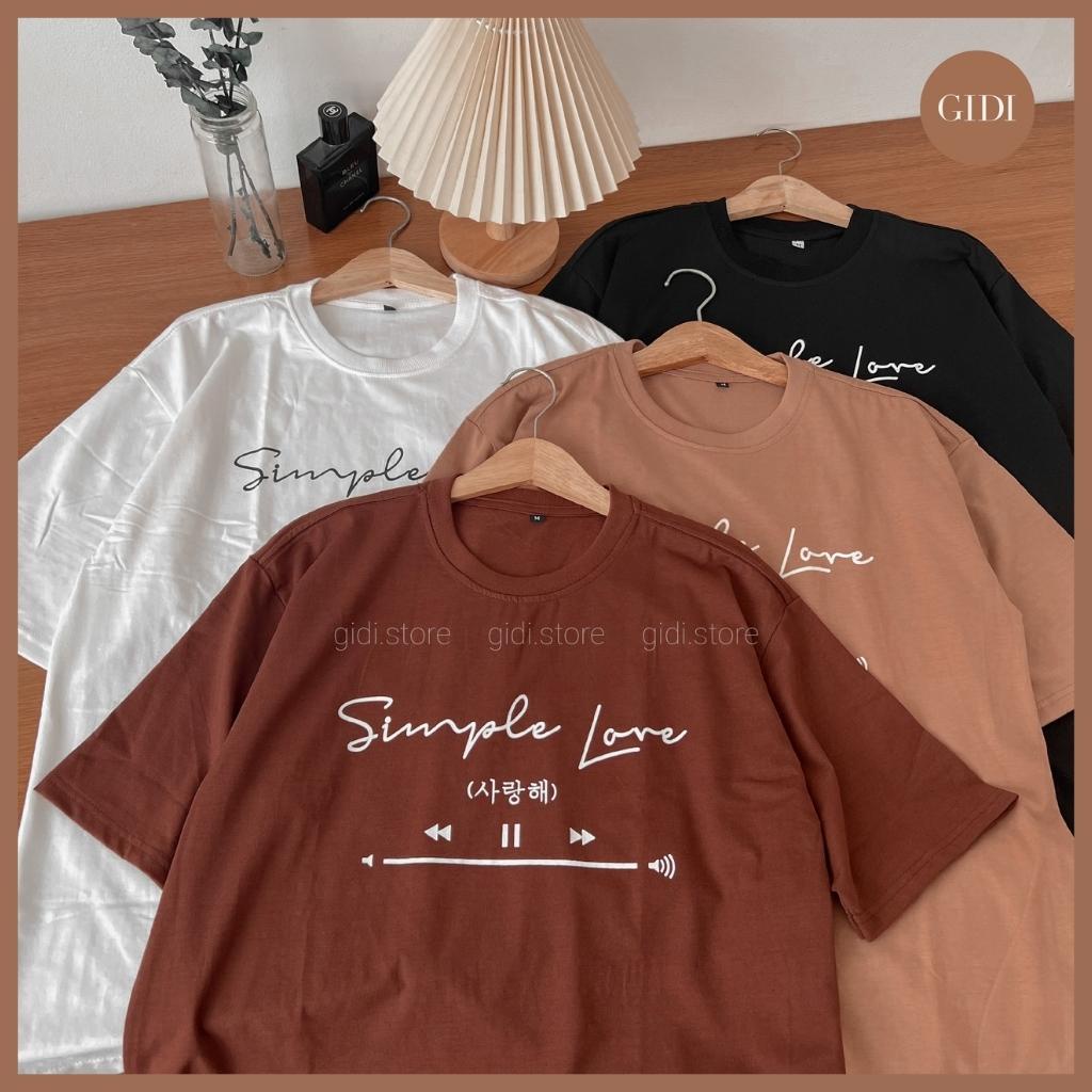 Áo Thun Simple Love tay lỡ Nam Nữ Unisex cổ tròn in chữ 💥 áo phông ngắn tay không cổ ảnh thật, không nhăn